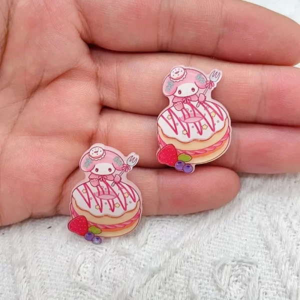 10 PCS New Kawaii Cartoon Animal kitten Rabbits, puppies Series Acrylic Flat DIY Jewelry Children Gift Hairpin Accessories - Image 11