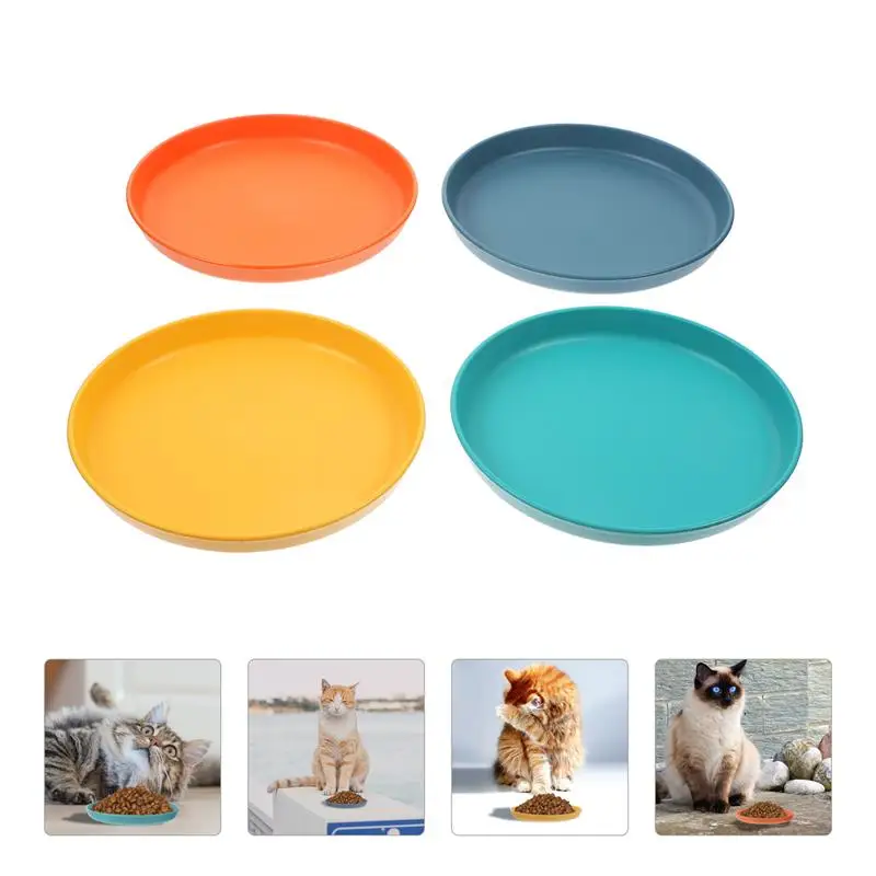 4pcs Cat Bowl Shallow Cat Food Dish Cat Feeding Bowls Wide Pet Food Plate Pet Feeding Bowl Cat And Dog Food Drinking Bowl - Image 6