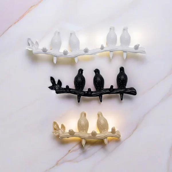 Birds On Tree Branch Decor Wall Mounted Coat Rack with Hooks for Coats Hats Keys Towels Bracket Art Hanger Backdoor Decorative - Image 5