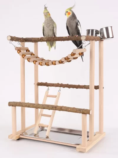 Budgies Cage Toy Stand Swing Parrots Feeding Cup Gym Toy Bridge Climbing Toy for Parakeets Cockatiel Dropshipping Bird Supplies