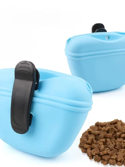 Silicone Dog Treat Bag Pet Portable Dog Training Waist Bag Outdoor Feeder Puppy Snack Pouch Food Reward Storage Bag Pet Supplies