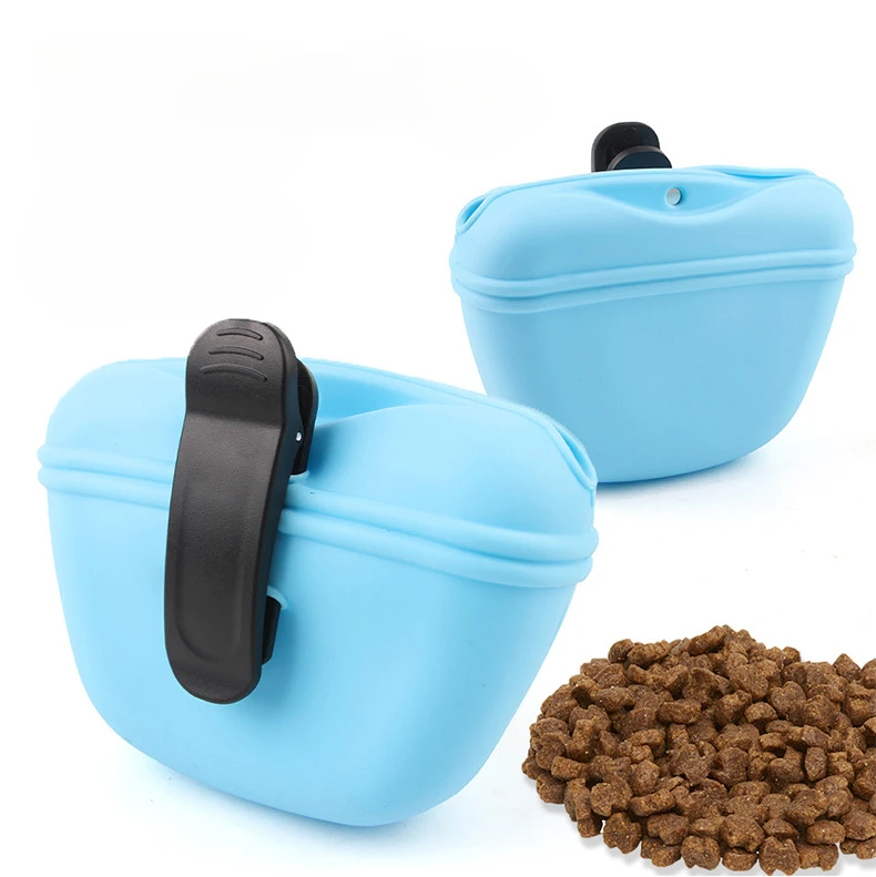Silicone Dog Treat Bag Pet Portable Dog Training Waist Bag Outdoor Feeder Puppy Snack Pouch Food Reward Storage Bag Pet Supplies