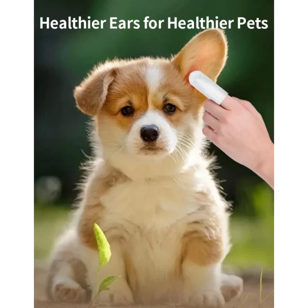 Pet cleaning products  Ear cleaning wipes  Ear care fingertips  Ear mite removal  Cat and dog ear cleaning pet products - Image 2