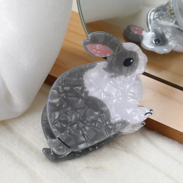 Acrylic Rabbit Hair Claw Clip Cartoon Animal Ponytail Holder For Women Girls Hair Accessories - Image 4