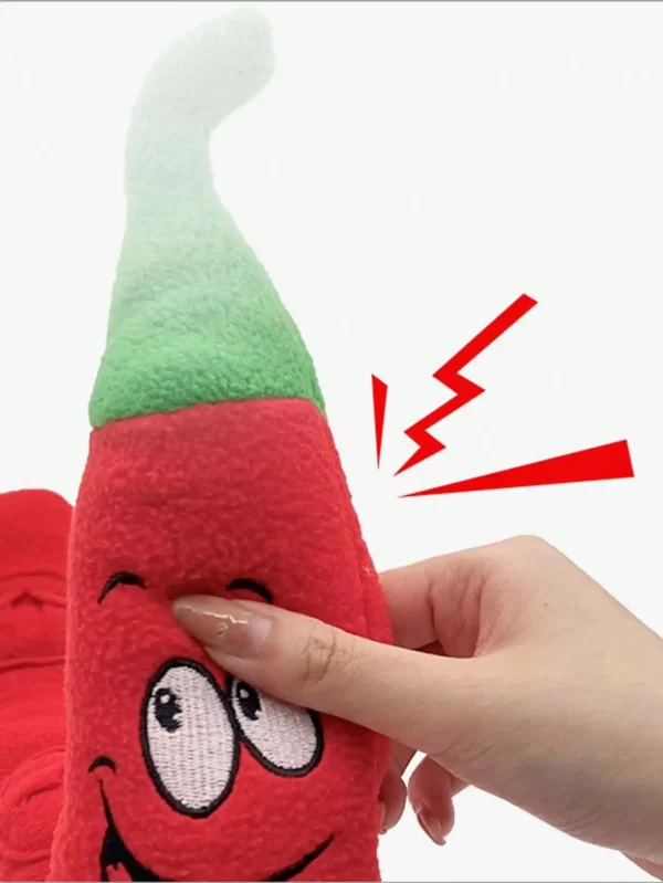 Dog Squeaky Toys Cute Red pepper Plush Small Dog Toys for Small Medium Large Dogs, Dog Smelling  Toys  Interactive Puzzle Toys - Image 3