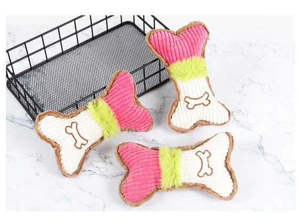 1pc Dog Squeaky Toys, Bones Plush Dogs Chew Toy for Small Medium Breed Puppy Aggressive Chewer Pets Puppy Playing Cleaning Teeth - Image 10