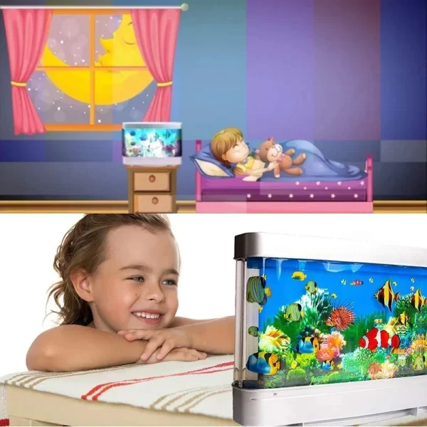 Tropical Fish Tank Lamps Artificial Aquarium Decor Virtual Ocean in Motion Night Light For Children Halloween Christmas Gift Toy - Image 3
