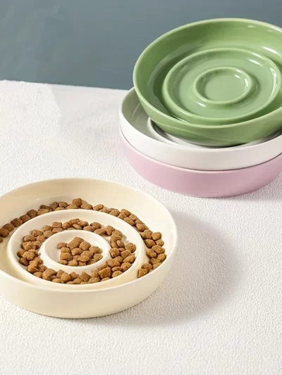 Ceramic Cat Slow Food Bowl Anti-choking Small Dog Food Bowl Pet Supply