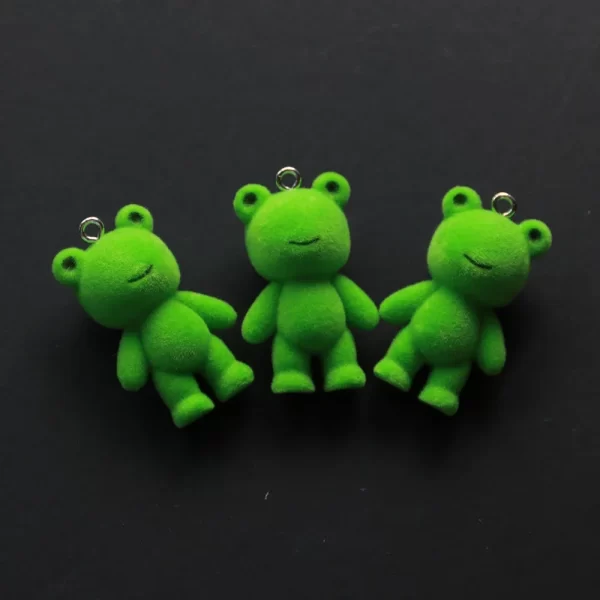30pcs 3D Cartoon Rabbits Charms Flocking Animal Pendants For Making Bracelet Necklace Keychain Handmade Accessories Supplies - Image 4