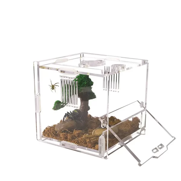 Acrylic Amphibian Breeding Boxes Jumping Spider Enclosure Feeding Box Reptile Terrarium for Tarantula Snail Small Insect Habitat - Image 6