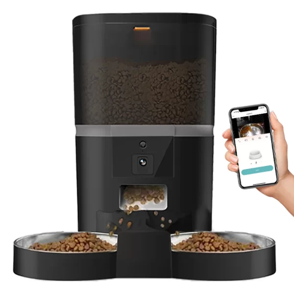 4L Automatic Cat Feeder Smart Pet Feeder For Cats Small Dogs Food Dispenser With Camera Recorder Timing Quantitative Double Bowl - Image 13