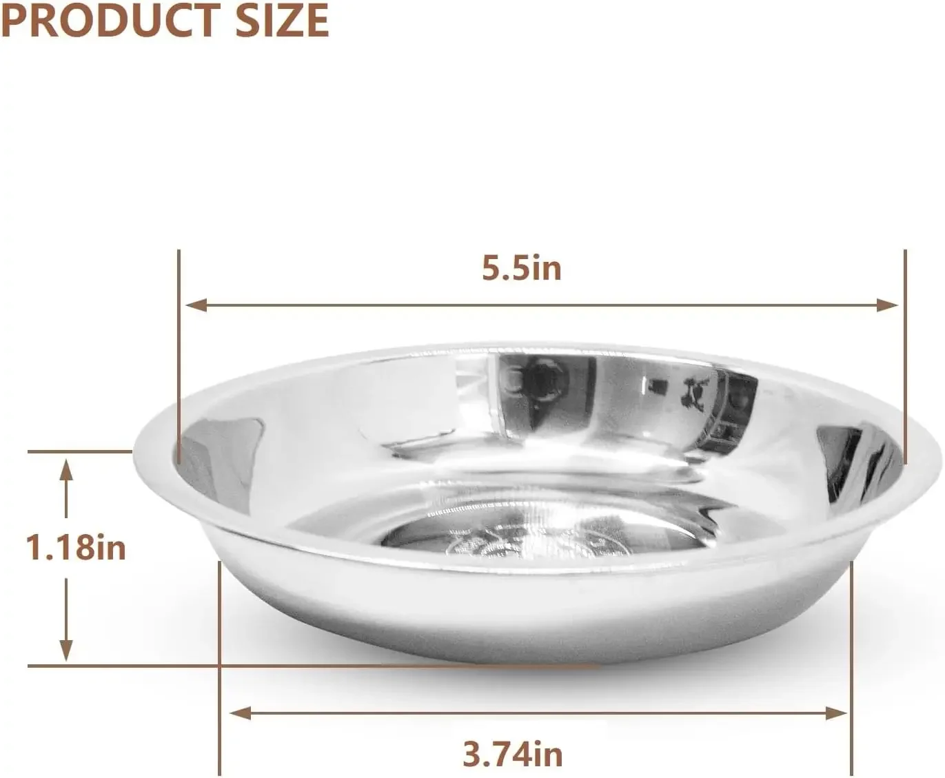 12 /6 PCS Cat Bowls Whisker Friendly, Shallow Wide Flat Cat Food Bowls Stainless Steel,Metal Cat Dishes Whisker Fatigue Relief - Image 2