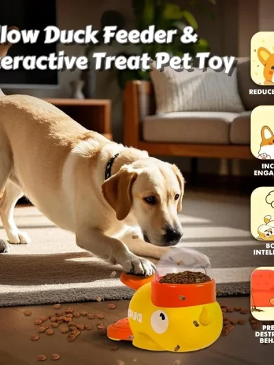 Smart Auto Feeder Interactive Pet Toy for Cat & Dog Dual Slot Timed Food Dispenser with Squeaky Ball Automatic Treat Machine