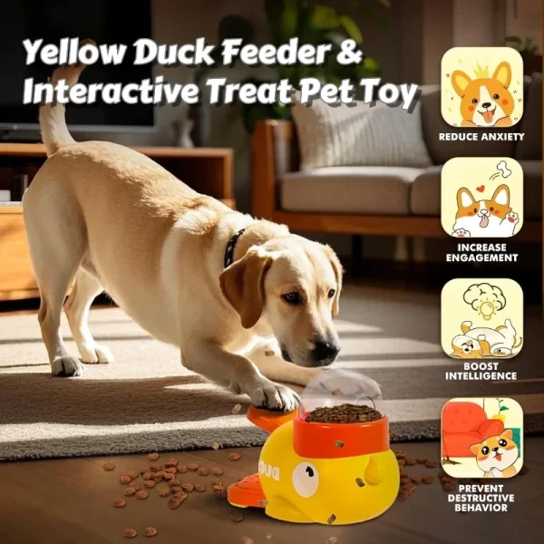 Smart Auto Feeder Interactive Pet Toy for Cat & Dog Dual Slot Timed Food Dispenser with Squeaky Ball Automatic Treat Machine