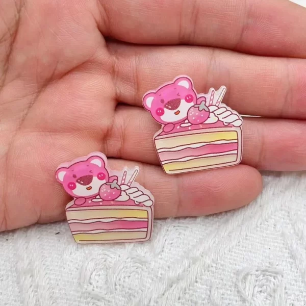 10 PCS New Kawaii Cartoon Animal kitten Rabbits, puppies Series Acrylic Flat DIY Jewelry Children Gift Hairpin Accessories - Image 7