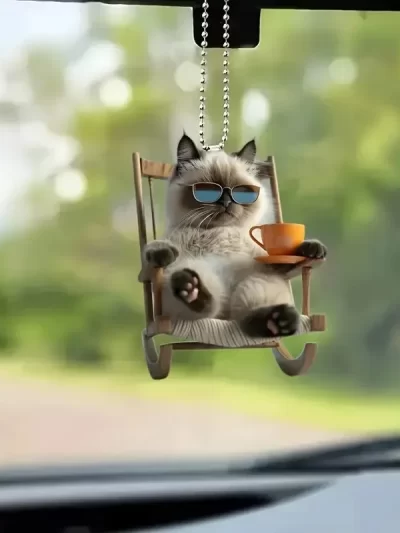 Cute Cat Acrylic Material Plane, Car Pendant, Backpack Accessories, Home Decoration