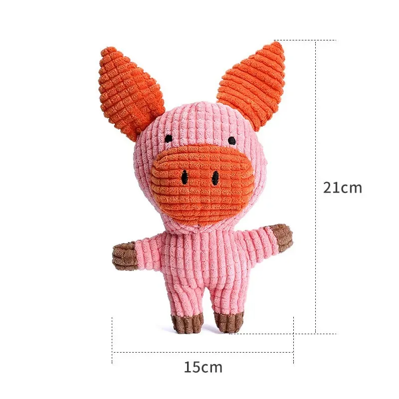 Pet Dog Cat Cute Plush Toys Squeak Pet Cow Rabbit Animal Plush Toy Dog Chew Squeaky Whistling Involved Squirrel Dog Toys - Image 11