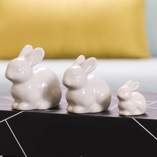 Miniature Ceramic Rabbit Landscape DIY Crafts Accessories for Flat Dormitory Decoration - Image 11