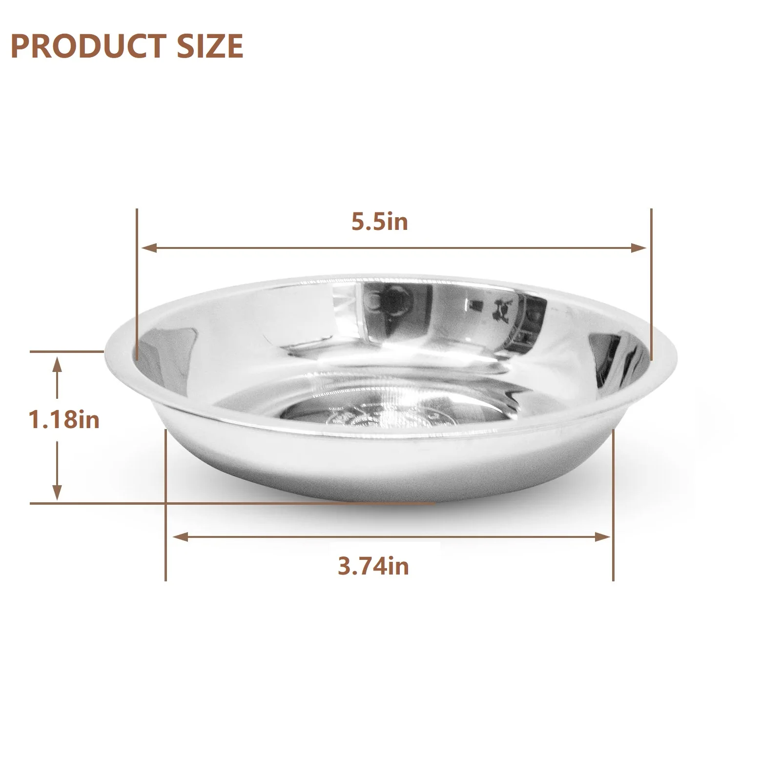 12 /6 PCS Cat Bowls Whisker Friendly, Shallow Wide Flat Cat Food Bowls Stainless Steel,Metal Cat Dishes Whisker Fatigue Relief - Image 8