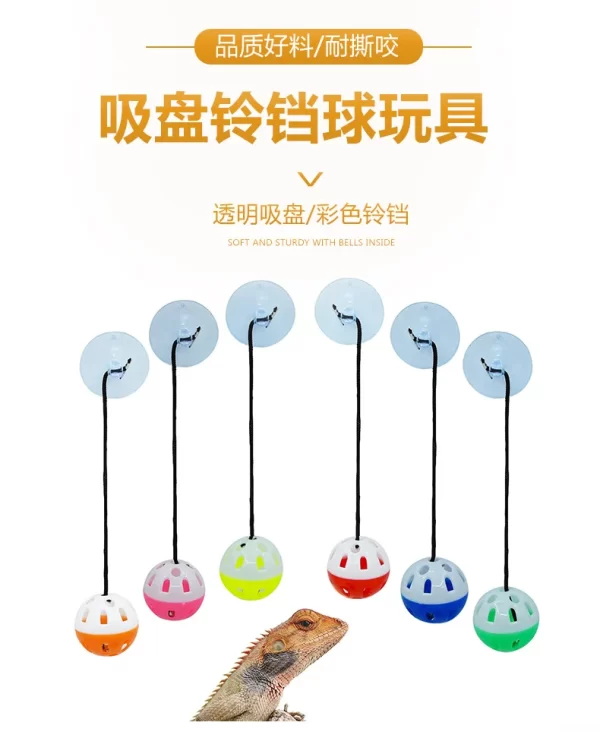 Pet Lizard Toy Reptile Toy Bell Ball with Sucker and Rope Lizard Small Animal Bearded Dragon Toy Supplies - Image 12