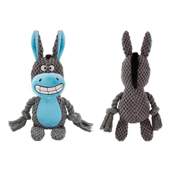 Cartoon Stuffed Toys for Dogs Fox Donkey Tug-Of-War Bite Resistant Puppy Accessories Velvet Teeth Cleaning Pet Interactive Toys - Image 4