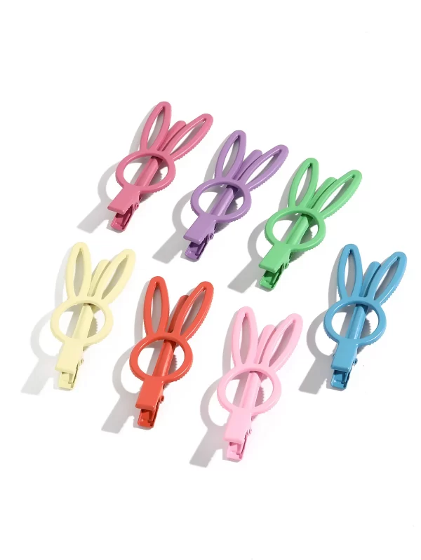 7pcs Matte Hair Clip Cute Rabbit Hairpins Non Slip Hair Barrettes Alligator Colorful Clips for Thick Hair Accessories for Gifts - Image 6