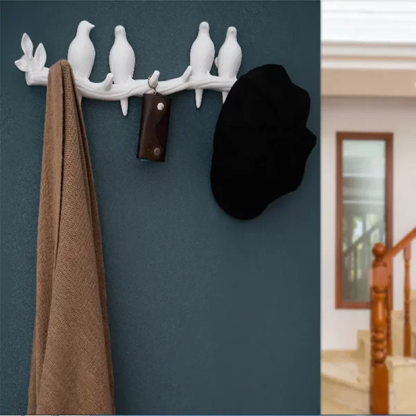 Birds On Tree Branch Decor Wall Mounted Coat Rack with Hooks for Coats Hats Keys Towels Bracket Art Hanger Backdoor Decorative - Image 4