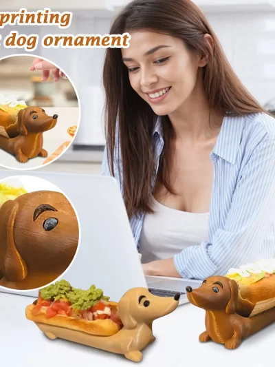 Cute Dachshund Dog Shaped Cube Food Tray Novelty Spercial Sausage Dog Meal Plate For Home Decoration