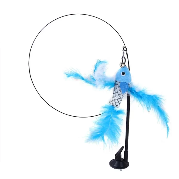Cat Toys Simulation Bird interactive Sucker Feather Bird with Bell Cat Stick Toy for Kitten Playing Teaser Wand Toy Cat Supplies - Image 4
