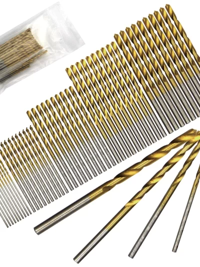 50pc Titanium Plated Twist Drill Set 1-3mm Small Drill Bit Electric Drill Drill Tool DIY Woodwork Drill and Open Drill Bit