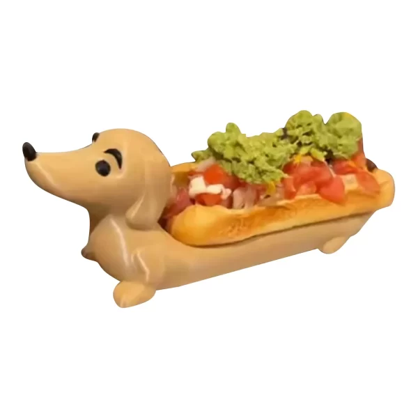 Cute Dachshund Dog Shaped Cube Food Tray Novelty Spercial Sausage Dog Meal Plate For Home Decoration - Image 2