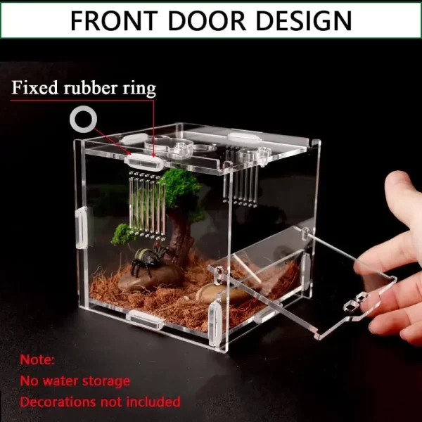 Acrylic Amphibian Breeding Boxes Jumping Spider Enclosure Feeding Box Reptile Terrarium for Tarantula Snail Small Insect Habitat