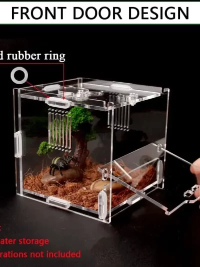 Acrylic Amphibian Breeding Boxes Jumping Spider Enclosure Feeding Box Reptile Terrarium for Tarantula Snail Small Insect Habitat