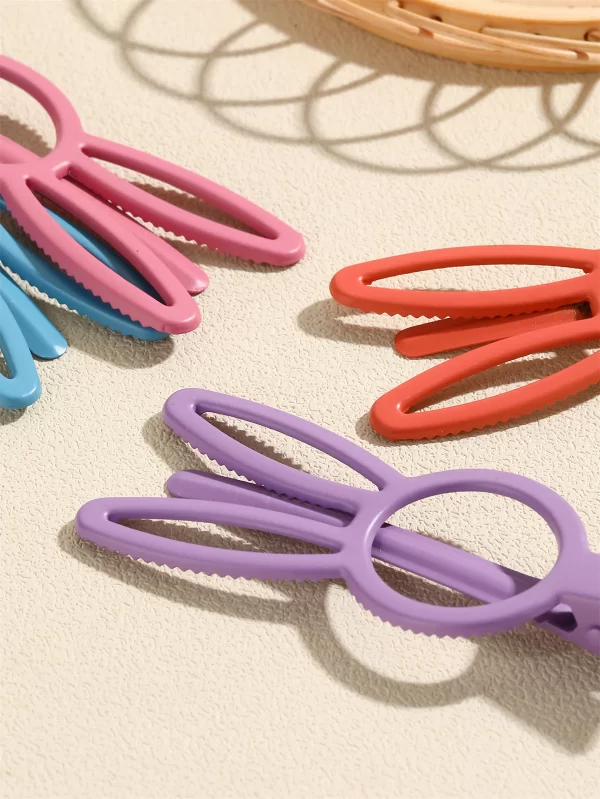 7pcs Matte Hair Clip Cute Rabbit Hairpins Non Slip Hair Barrettes Alligator Colorful Clips for Thick Hair Accessories for Gifts - Image 5