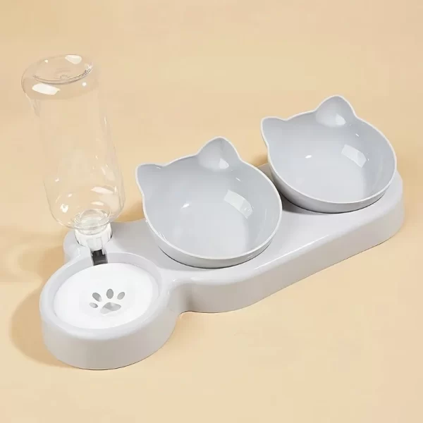 Cat bowl, double bowl, cervical protection, automatic drinking water, anti knock food bowl, dog bowl, teddy dog bowl, rice bowl - Image 4