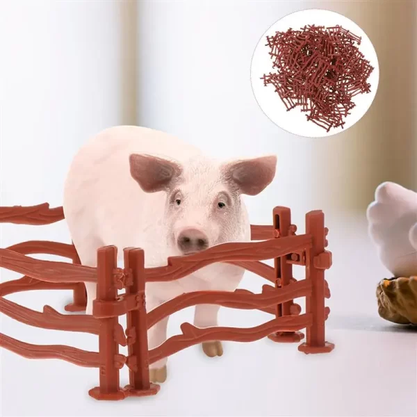100Pcs Simulation Fence Accessory Farm Horse Corral Fencing Playset Panel Model Barn Accessories Stable Animals Miniature Garden - Image 5
