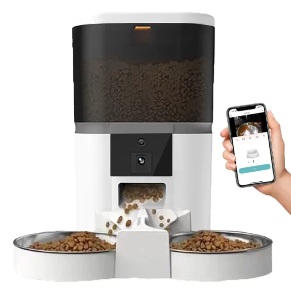 4L Automatic Cat Feeder Smart Pet Feeder For Cats Small Dogs Food Dispenser With Camera Recorder Timing Quantitative Double Bowl - Image 14