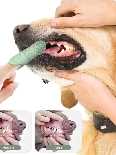 Pet Finger Cots Toothbrushes for Cats And Dogs Oral Care Teeth Cleaning Silicone Material Suitable for All Sizes