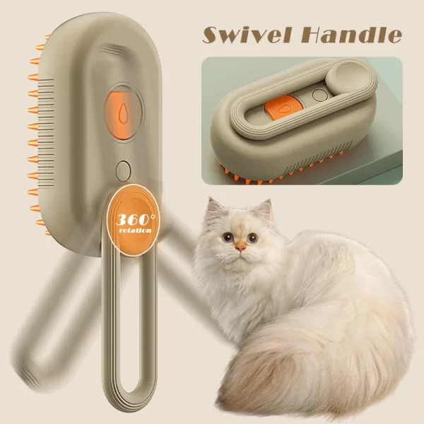 3-in-1 Dog Hair Brush Cat Hair Brush Electric Pet Cleaning Brush Steam Spray Brush Massage Hair Removal Comb Anti Flying Brush - Image 5