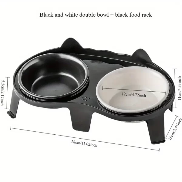1pc Cat Food Bowl Set Pet Drinking Water Feeding Integrated Food Bowl Overhead Cat Bowl Non-slip Stand Cat Bowl Rack - Image 2