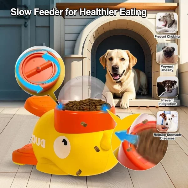 Smart Auto Feeder Interactive Pet Toy for Cat & Dog Dual Slot Timed Food Dispenser with Squeaky Ball Automatic Treat Machine - Image 6