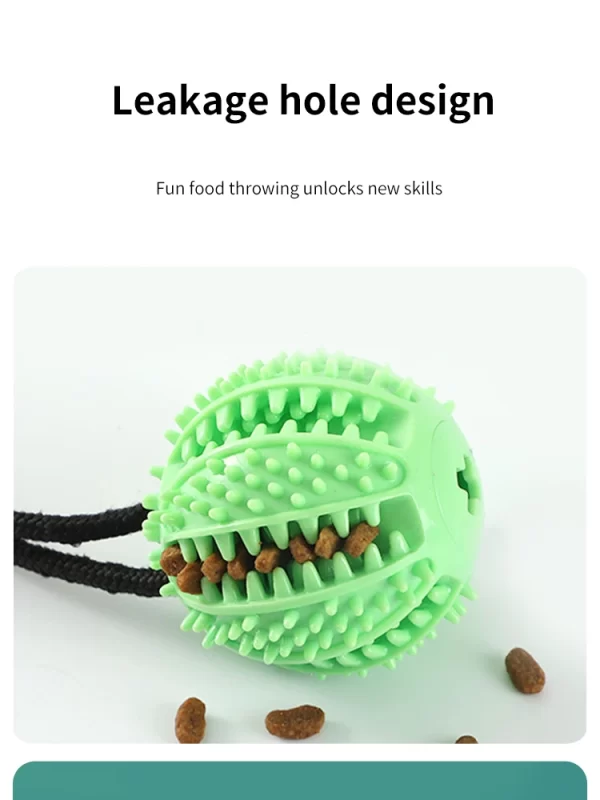 Interactive Suction Cup Dog Toy with Sound and Treat Dispensing - Durable Rubber Ball for Training and Tug-of-War Fun - Image 10