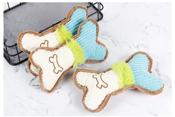 1pc Dog Squeaky Toys, Bones Plush Dogs Chew Toy for Small Medium Breed Puppy Aggressive Chewer Pets Puppy Playing Cleaning Teeth - Image 13