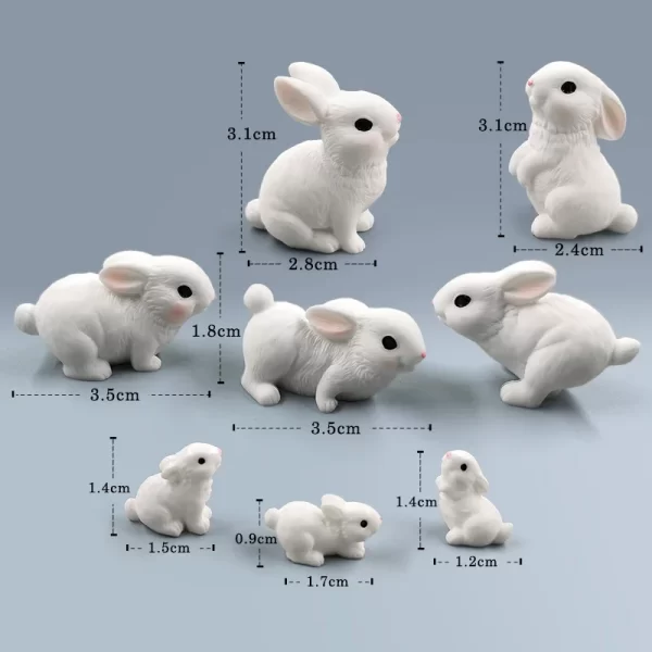 2025 Hot Easter Cute Rabbit Figurine Diy Landscape Home Kawaii Room Decor Miniature Fairy Garden Decoration Accessories Modern - Image 3