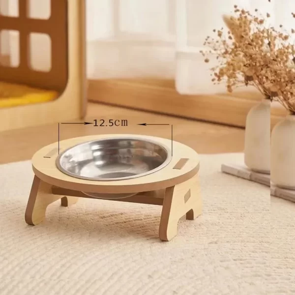 Elevated Pet Bowls Wooden Dog Waters Feed Container Tilted Single/Double Cat Utility Food Bowls Wooden Water Feeding Containers - Image 6