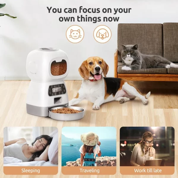 3.5L Automatic Pet Feeder For Cats WiFi Smart Swirl Slow Dog Feeder With Voice Recorder Large Capacity Timing Cat Food Dispenser - Image 16