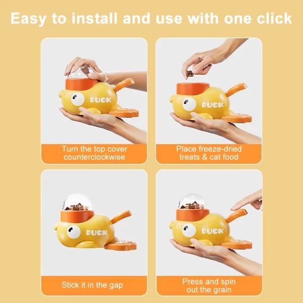 Pet Dog Yellow Duck Automatic Feeding Machine Cat Feeding Supplies Foodd Interactive Cat Leakage Toys Human Pet Interactive Toys - Image 5