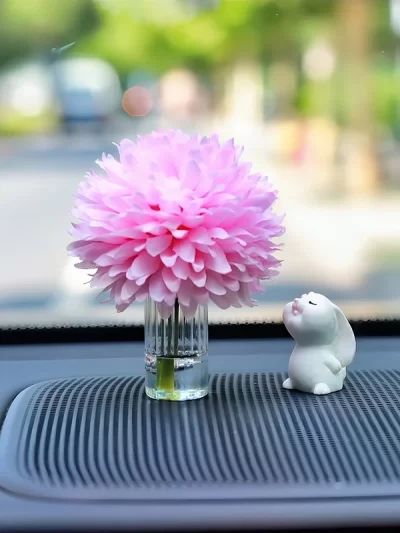 Cute Flower-smelling Rabbit Car Interior Decoration Ornaments Auto Center Console Decoration Gadgets For Women Car Accessories