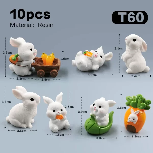 2025 Hot Easter Cute Rabbit Figurine Diy Landscape Home Kawaii Room Decor Miniature Fairy Garden Decoration Accessories Modern - Image 14