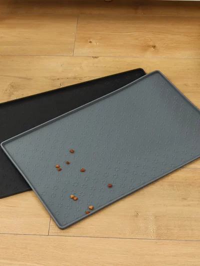 Dog Food Mat Silicone Pet Dog Cat Feeding Mat with Raised Edges for Non-Slip Waterproof Pets Bowl Mat Dogs Supplies Dropshipping